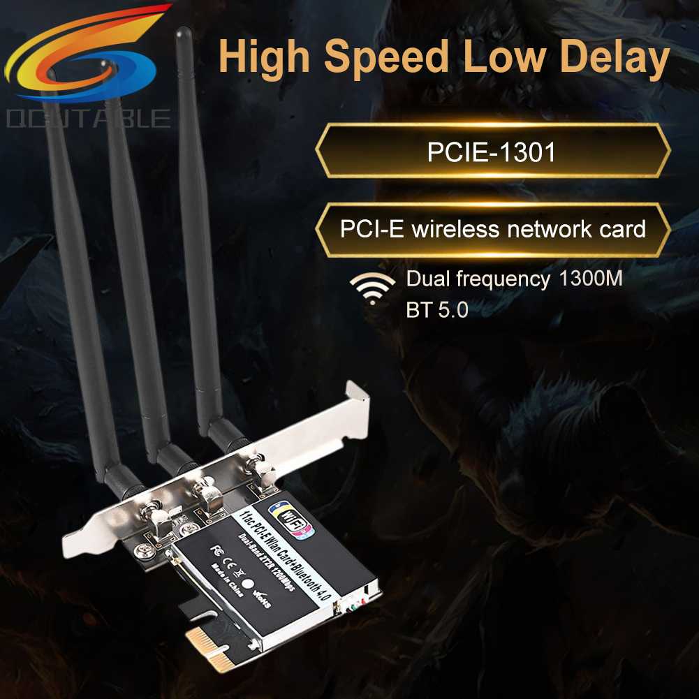 Thẻ Mạng Không Dây 2.4 / 5G 1300Mpbs Kết Nối Bluetooth 5.0