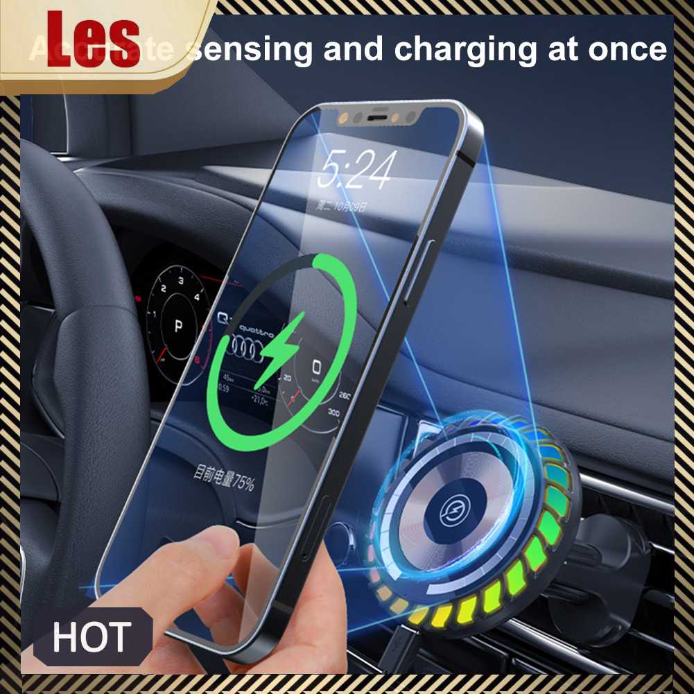 Giá Đỡ Điện Thoại Gắn Lỗ Thông Gió Xe Hơi 15W RGB Cho lphone 14 13 12 Pro Max