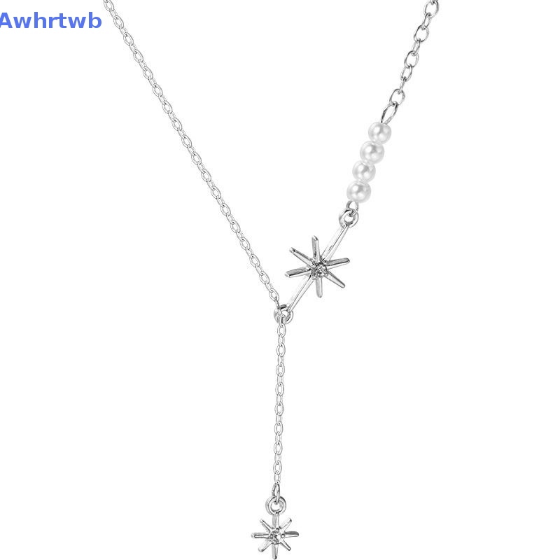 Vòng cổ Mặt Hình Ngôi Sao Đính Đá Zircon Ngọc Trai Thời Trang Mùa Hè Mới