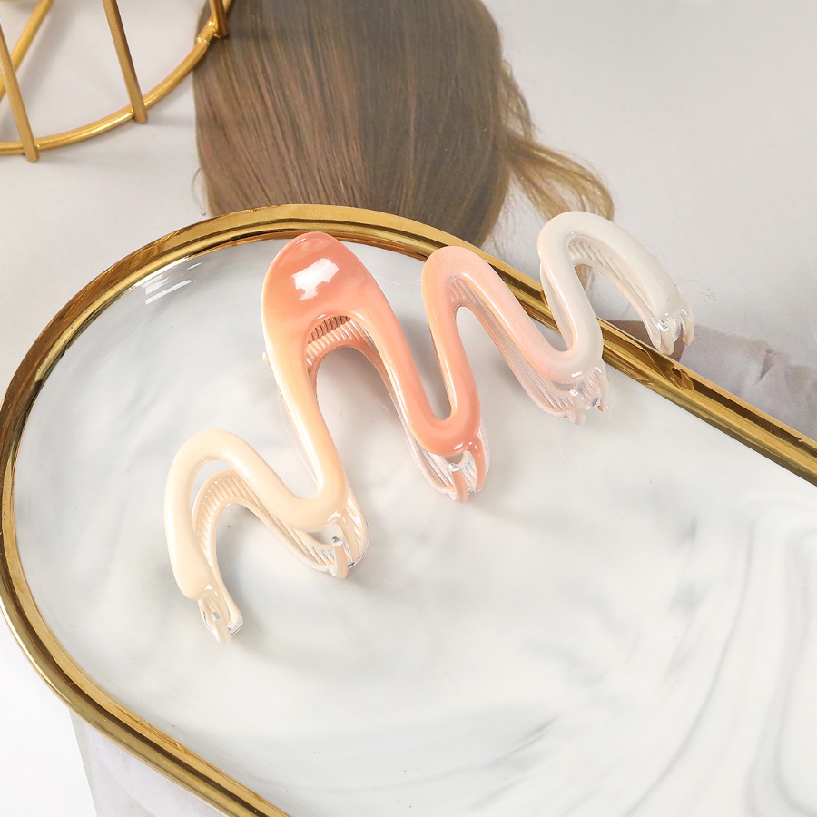 Kẹp Tóc Đuôi Ngựa Bằng Hợp Kim Họa Tiết Gợn Sóng Đơn Giản Phong Cách Hàn