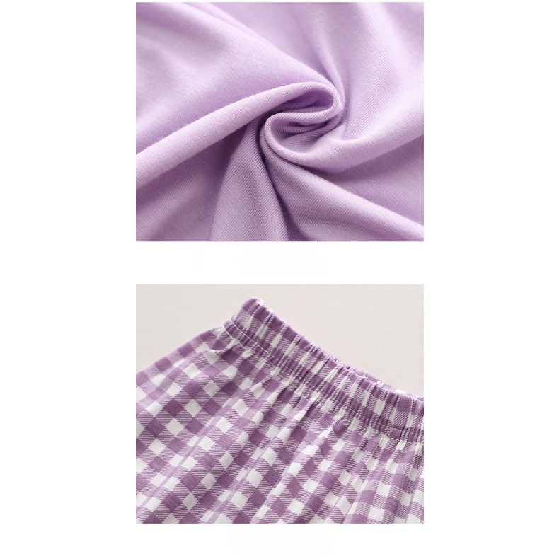 Bộ Đồ Ngủ Tay Lửng Thoáng Mát Cá Tính Cho Mẹ Và Bé 90-180cm