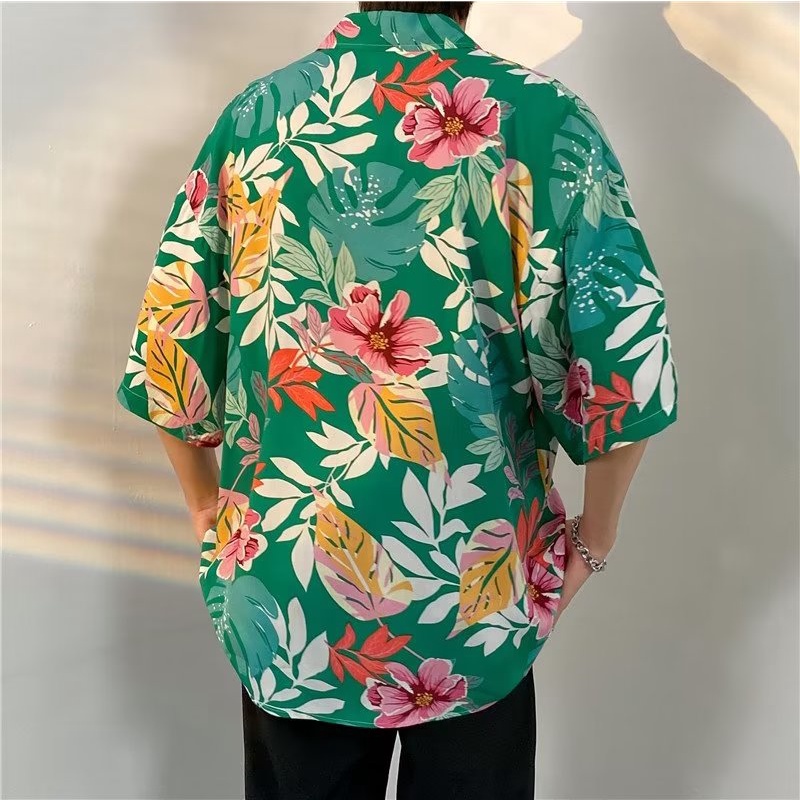 Áo Sơ Mi Tay Ngắn In Họa Tiết Phong Cách Hawaii Thời Trang Mùa Hè Cho Nam