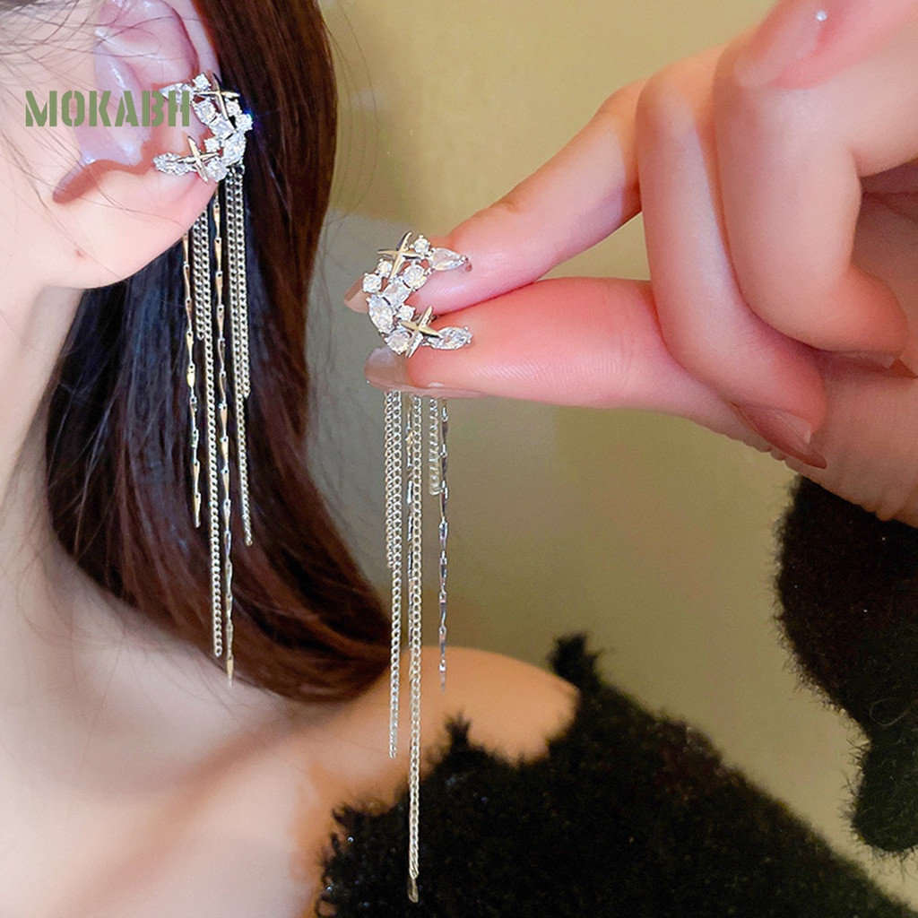 1 Cặp Khuyên Tai Dáng Dài Đính Đá Sang Trọng Cho Nữ