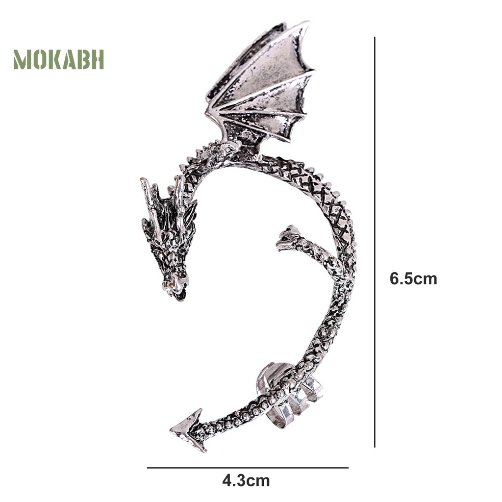 1 Khuyên Kẹp Vành Tai Hình Rồng Phong Cách Hip Hop Gothic Punk Thời Trang