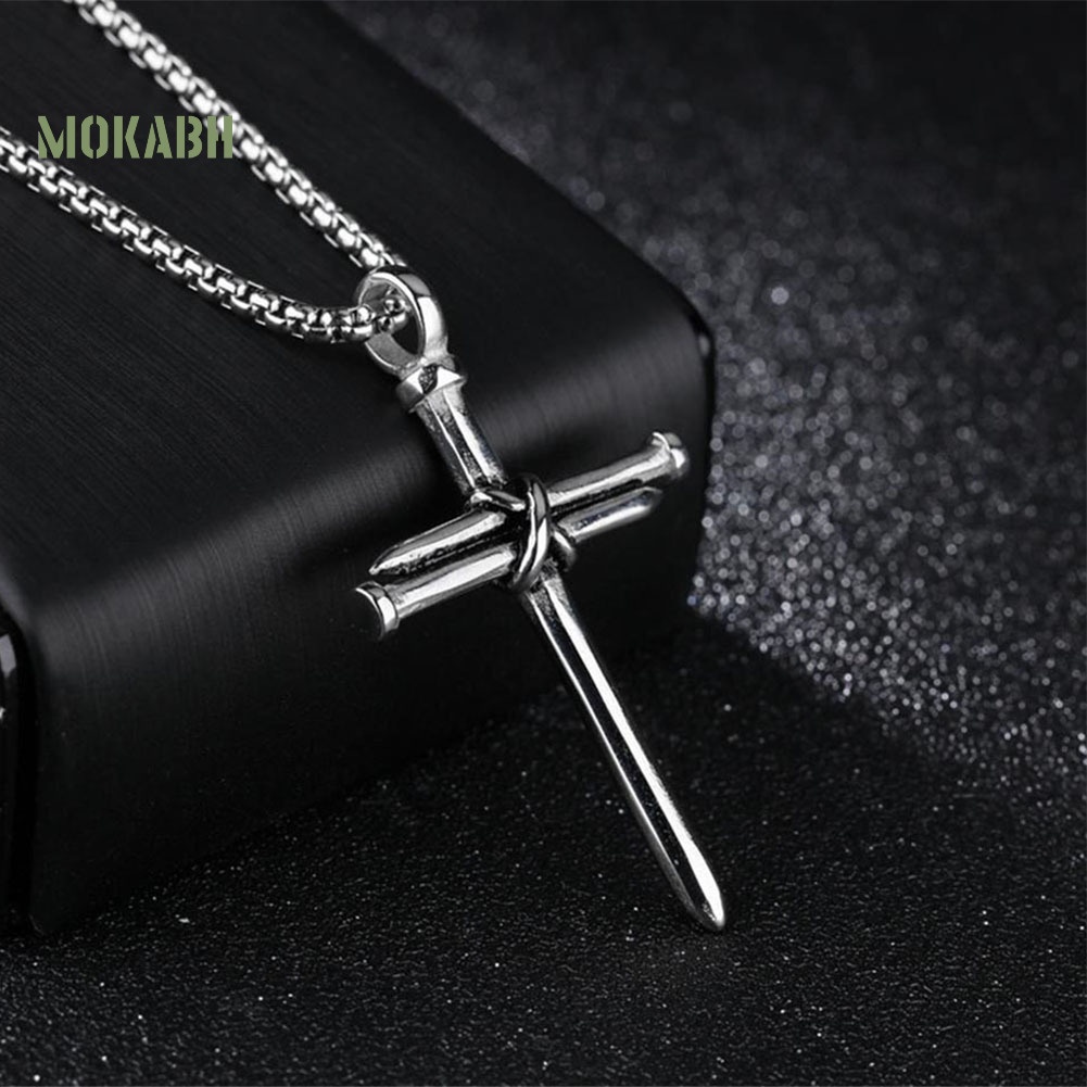 Vòng cổ Thép Titan Mặt Thánh Giá Thời Trang Cho Nam Nữ