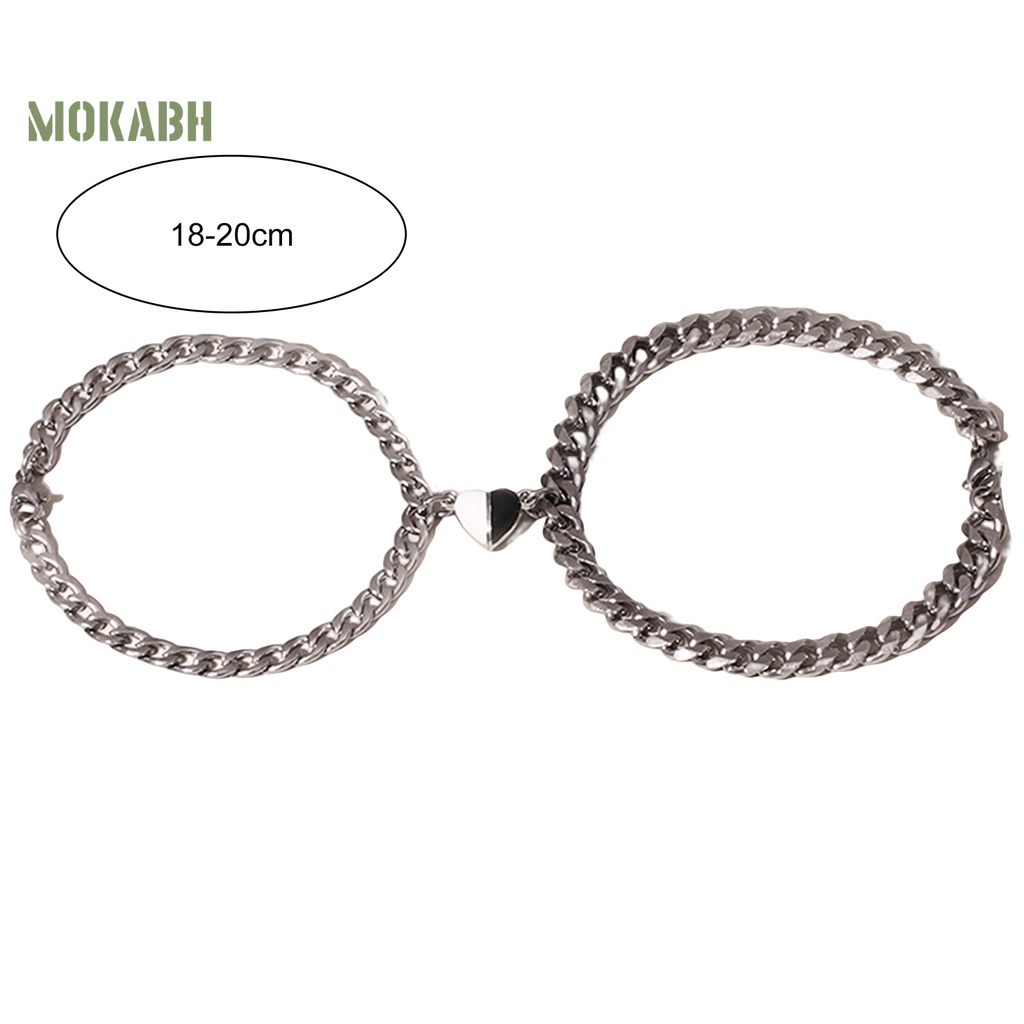 1 Cặp Vòng Tay Mạ Điện Mặt Trái Tim / Thánh Giá Chống Rỉ Sét Thời Trang Unisex