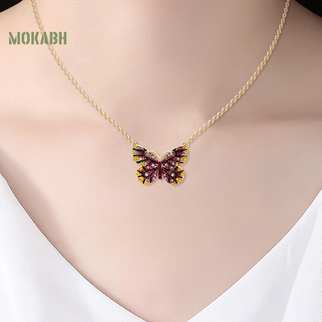 1 Bộ Khuyên Tai Dây Xích Mạ Điện Hình Bướm Sáng Bóng Quyến Rũ Cho Nữ
