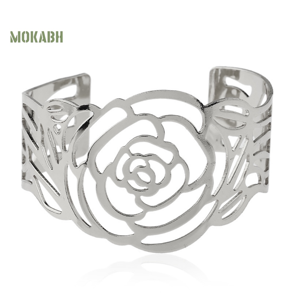 Vòng Tay HợP Kim DạNg Hở HìNh Hoa HồNg ThờI Trang