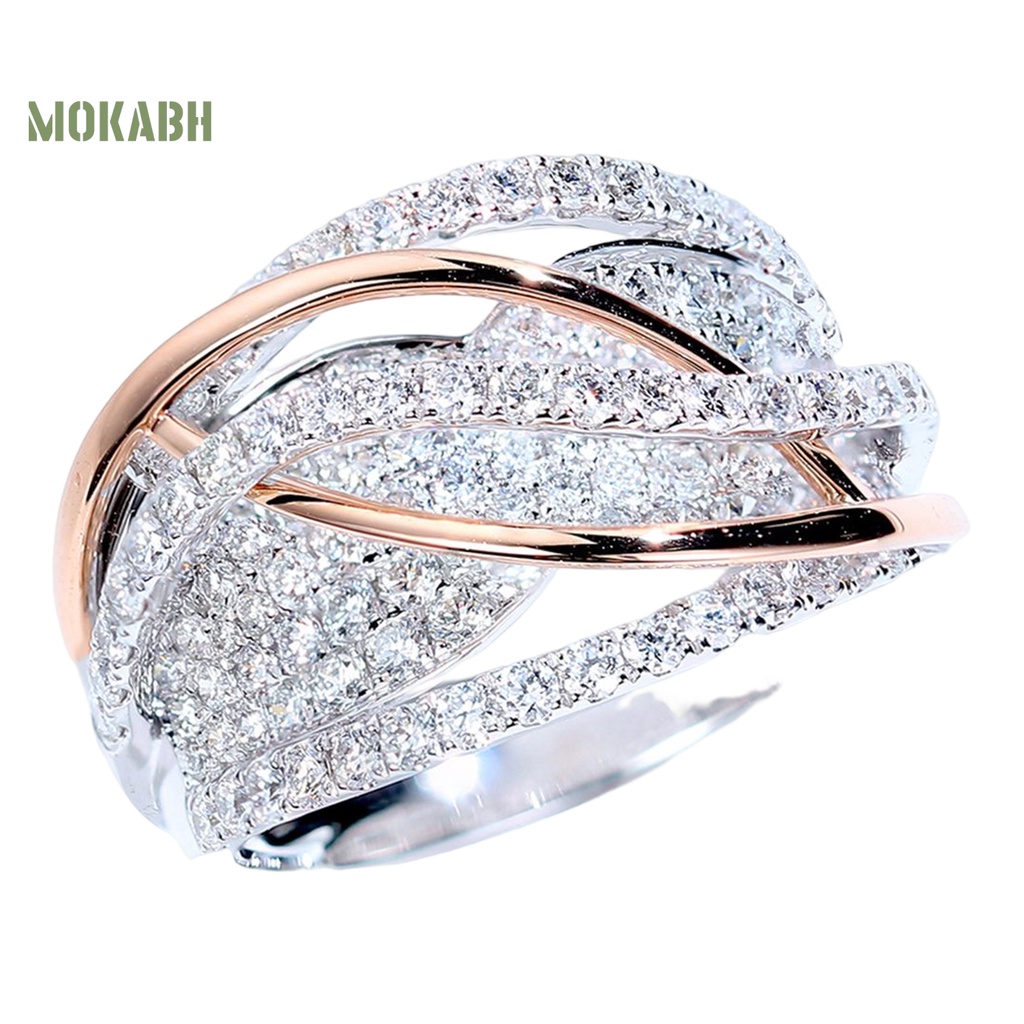 Nhẫn Đính Đá Màu Sắc Tương Phản Thời Trang Cho Nữ