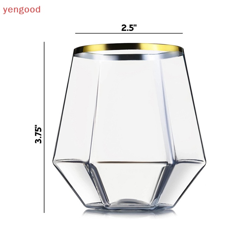 Ly Thủy Tinh Uống Rượu Cocktail Trong Suốt Hình Lục Giác 360ml