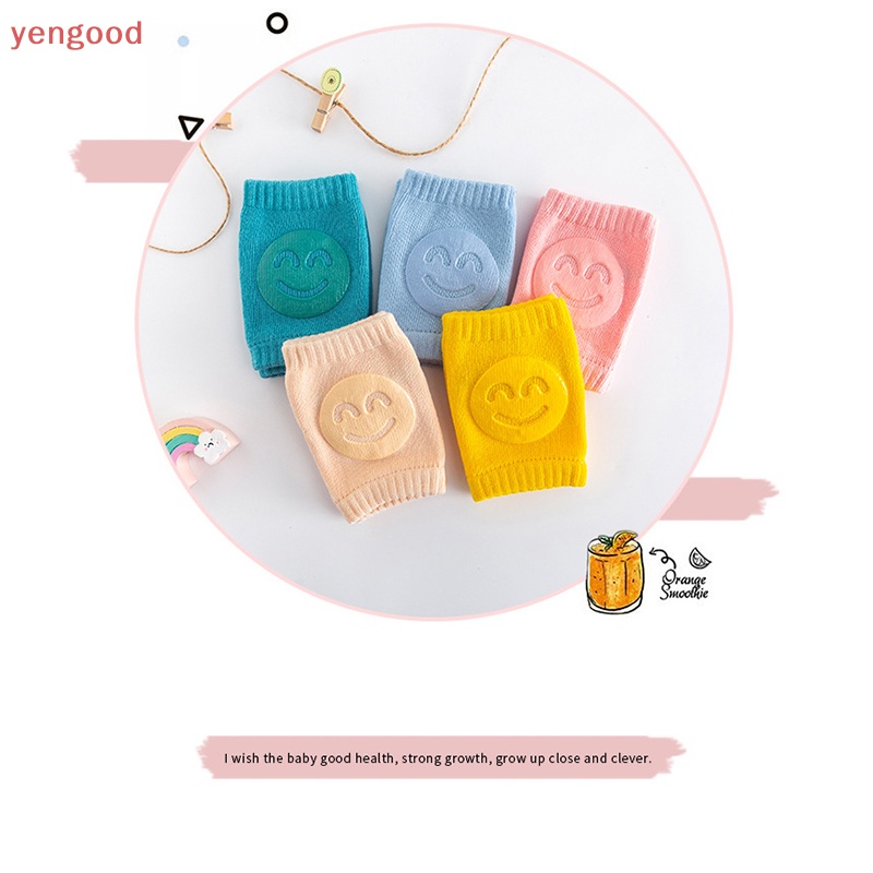 1 Cặp Đệm Bảo Vệ Đầu Gối Giữ Ấm An Toàn Chống Trượt Cho Bé Tập Bò