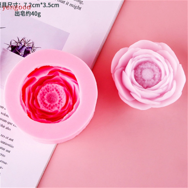 Khuôn Làm Bánh / Xà Phòng Chất Liệu Silicone Tự Làm Hình Hoa Mẫu Đơn