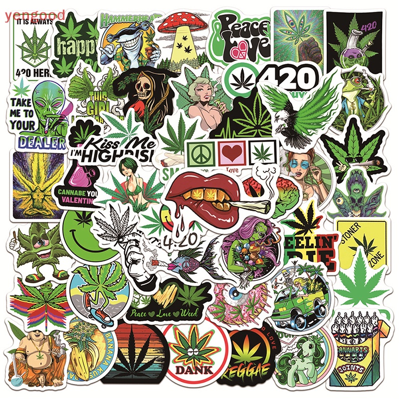 Bộ 50 Miếng Dán Chống Thấm Nước Trang Trí Sổ Tay / Va Li / Va Li