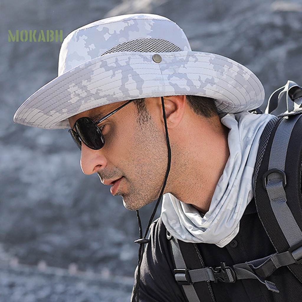 Nón Tai Bèo Thoáng Khí Chống Thấm Nước Có Dây Điều Chỉnh Được Họa Tiết Rằn Ri Thời Trang Mùa Hè Cho Nam