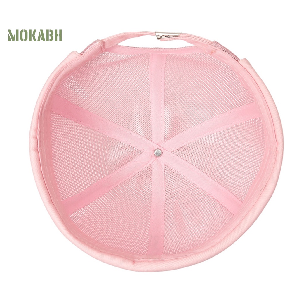 [Mok Abh] Mũ Lưới Rỗng Thoáng Khí Không Vành Màu Trơn Trang Trí Lỗ Buộc Tóc Đuôi Ngựa Phong Cách Hip Hop Unisex