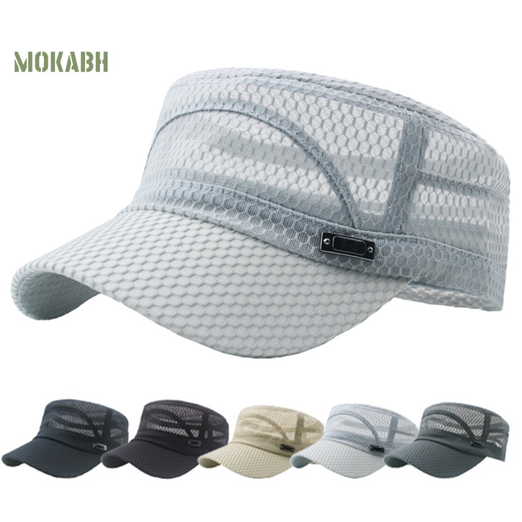 [Mok Abh] Mũ Lưỡi Trai Màu Trơn Thoáng Khí Trọng Lượng Nhẹ Dành Cho Nam