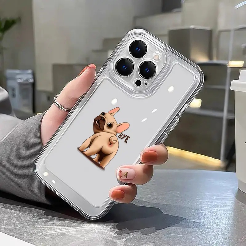 Ốp Điện Thoại TPU Mềm Trong Suốt Chống Sốc In Hình Chú Cún Dễ Thương Cho IPhone 11 14 13 12 Pro Max XS X XR 7 + 8 6 6S Plus Sự Bảo Vệ