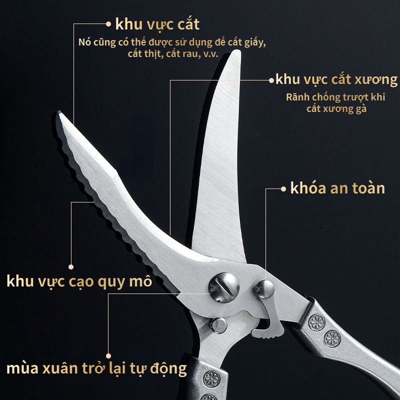 ✨ FREESHIP ✨ Kéo SK5 đa năng siêu bền, Kéo Thép nhập khẩu Bản cắt xương gà,vịt đa năng siêu bền - Kéo Đa Năng Siêu Bén