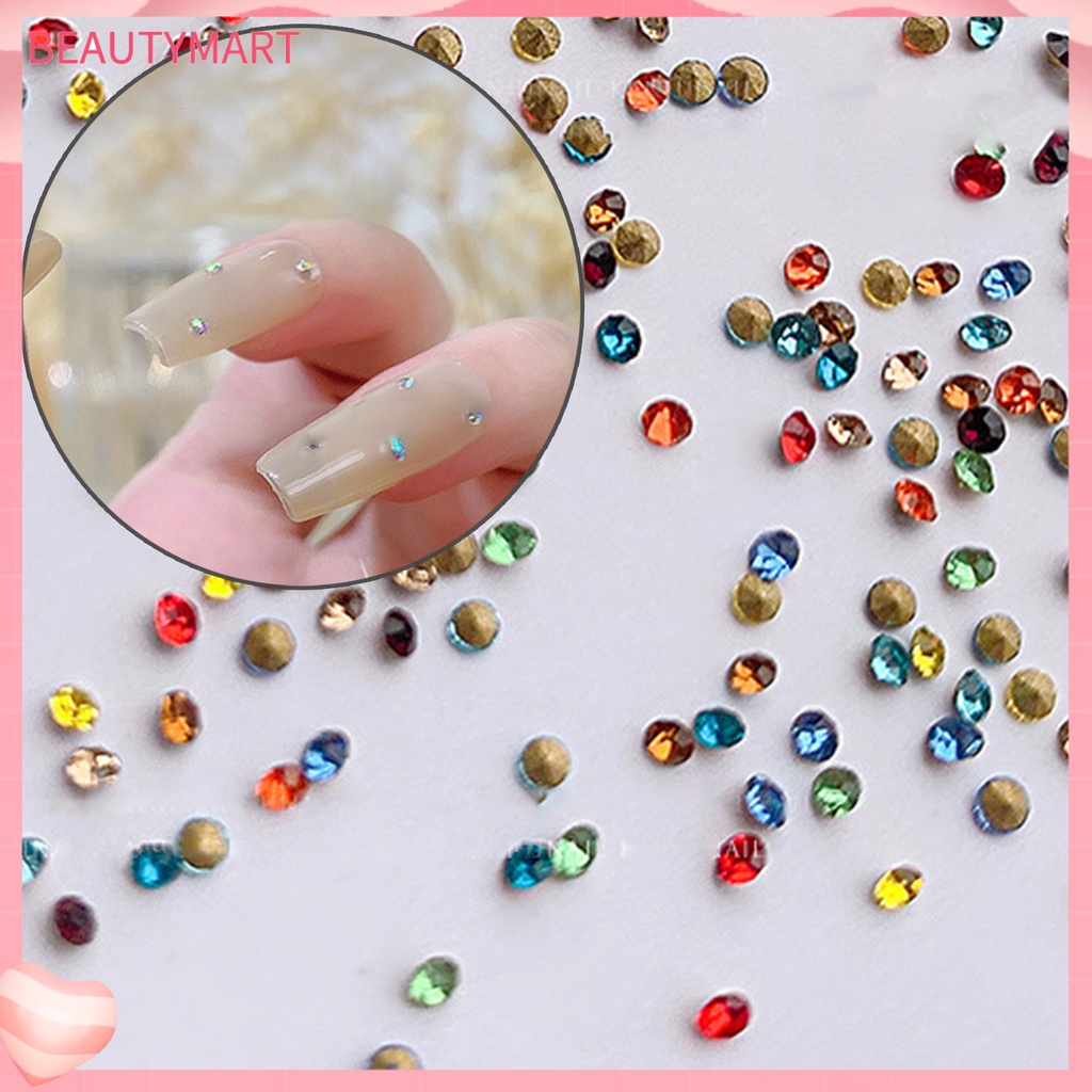 Túi 1440 Hạt Kim Cương Giả Tròn Nhỏ Gọn Nhẹ Dùng Trang Trí Móng Tay DIY