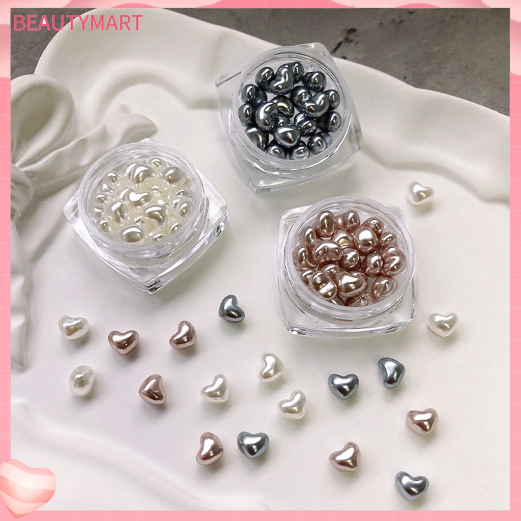1 Hộp Phụ Kiện Trang Trí Móng Tay Nghệ Thuật Hình Trái Tim Màu Sắc Tươi Sáng Lấp Lánh