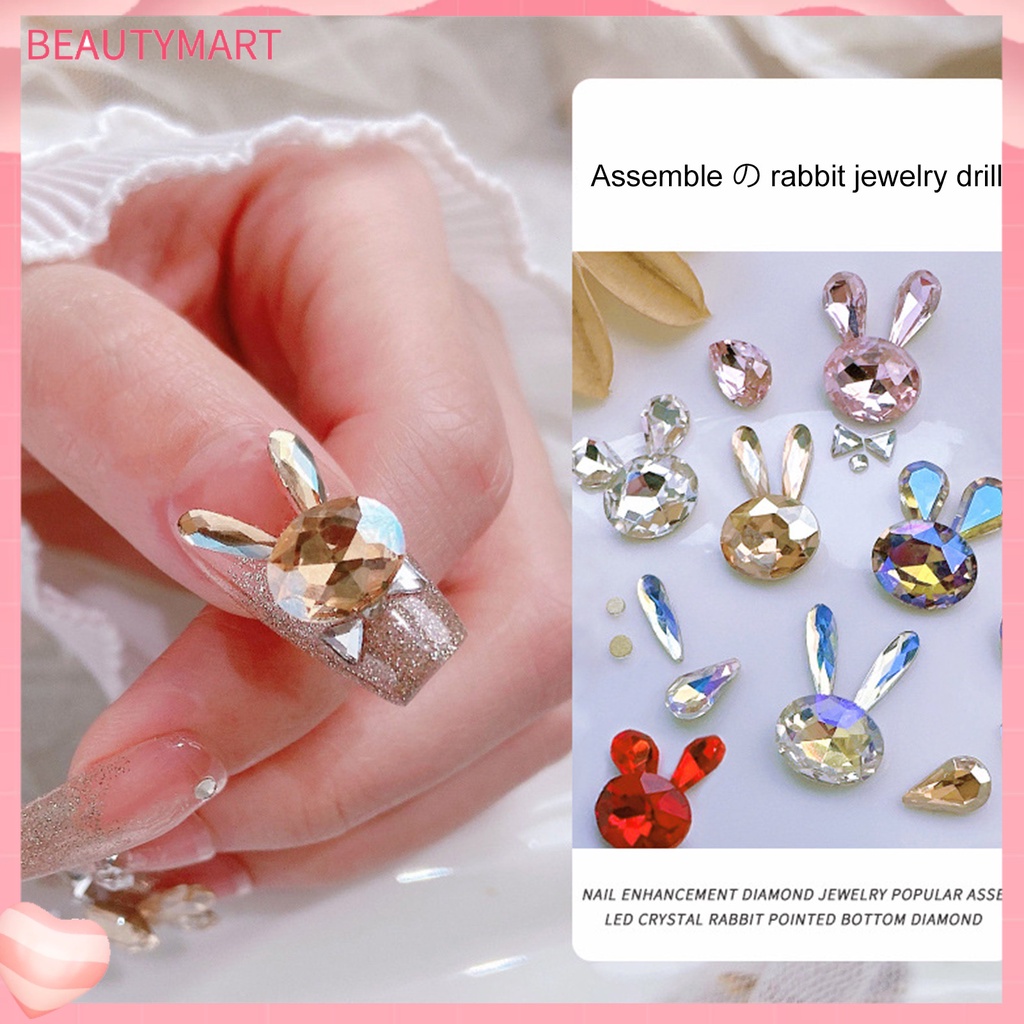 Set 6 Phụ Kiện Đính Trang Trí Móng Tay Lấp Lánh Chống Rơi DIY