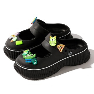 Dép sục bít mũi chất nhựa eva siêu nhẹ đế độn 4cm đính sticker cute mẫu mới hottrend 2023 - SL037