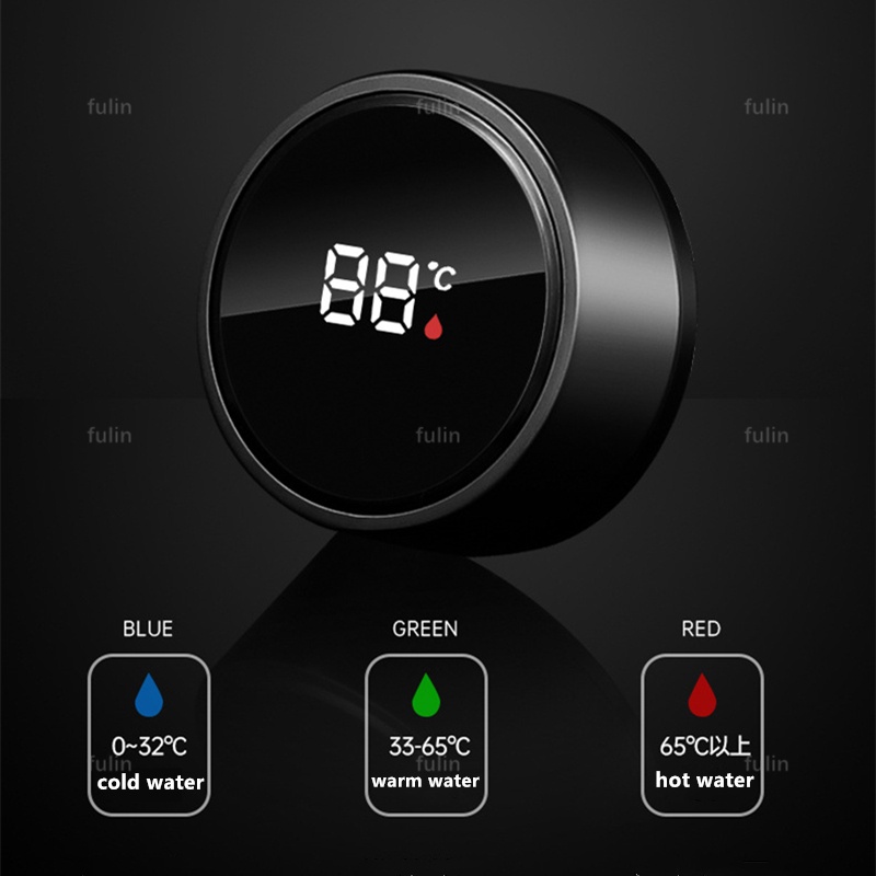 Bình Nước Thủy Tinh Hai Lớp Có Màn Hình LED Hiển Thị Nhiệt Độ