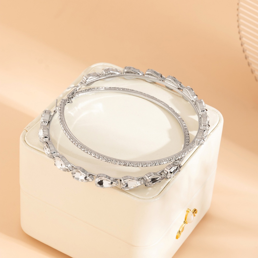 1 Đôi Bông Tai Hình Tròn Lớn Màu Sáng