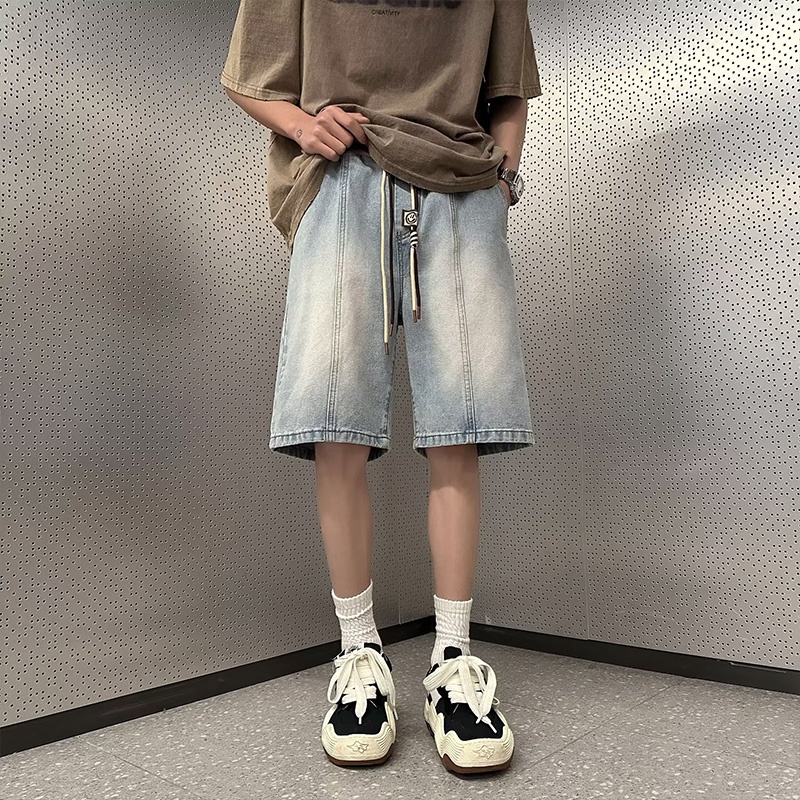 Quần Short denim Đơn Giản Thời Trang Harajuku Nhật Bản Cho Nam