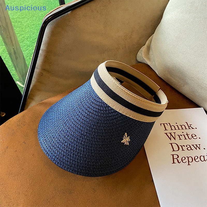 [AuspiciousV] Mũ Cói Chống Nắng Đi Biển Hở Chóp Siêu Nhẹ Gấp Gọn Được Hợp Thời Trang Cho Nữ