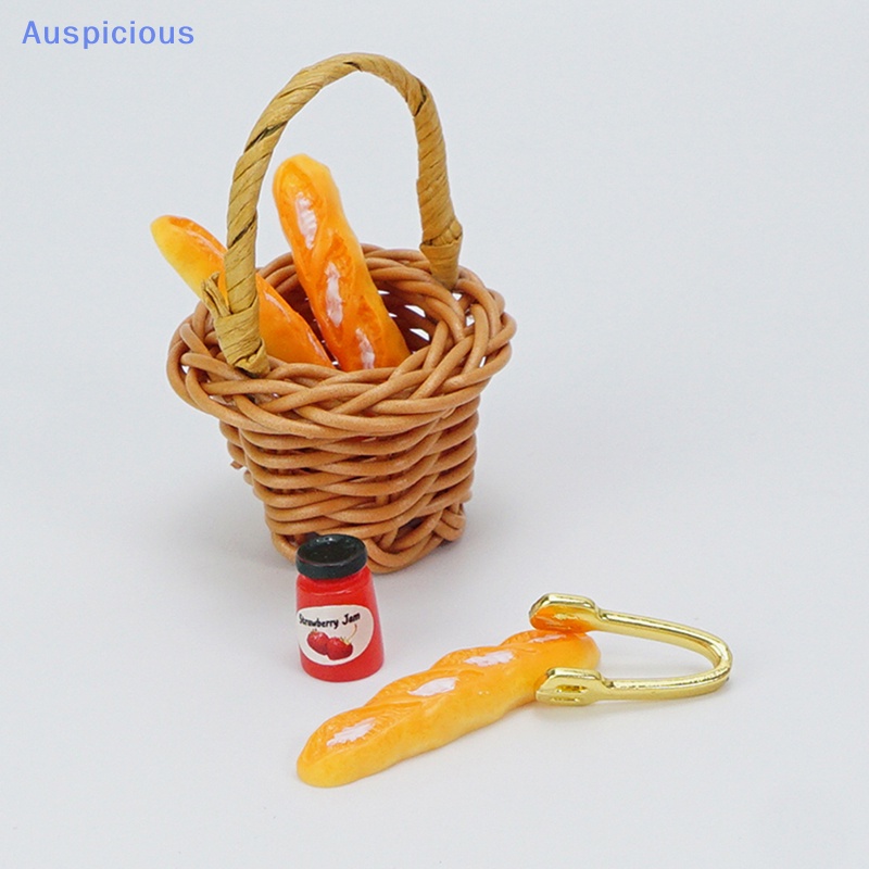 1 Set Giỏ Đựng Bánh Mì Dâu Tây Tỉ Lệ 1 / 12 Trang Trí Nhà Búp Bê