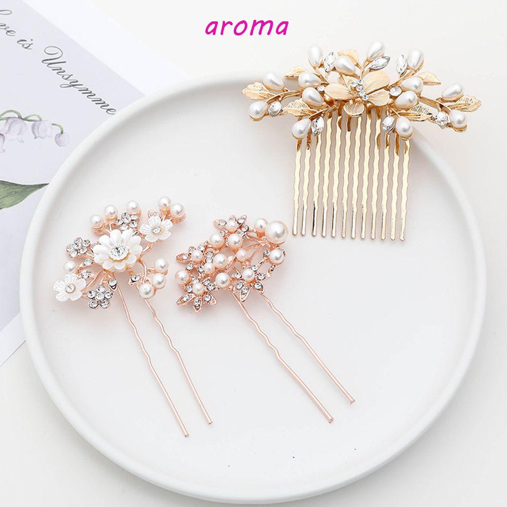 Lược Cài Tóc Răng Thưa Họa Tiết Hoa Phong Cách Hàn Quốc Đơn Giản Cho Nữ