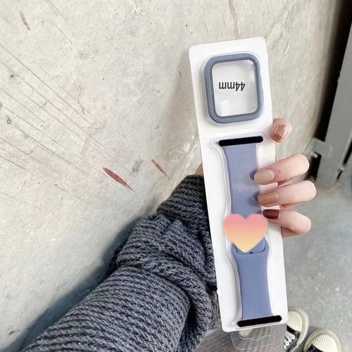 Dây Đeo Silicone + Vỏ Bảo Vệ Mới 2023 Cho Apple Watch band 49mm 45MM 41MM 44mm 40mm 42mm ultra 8 4 3 5 SE 6 7
