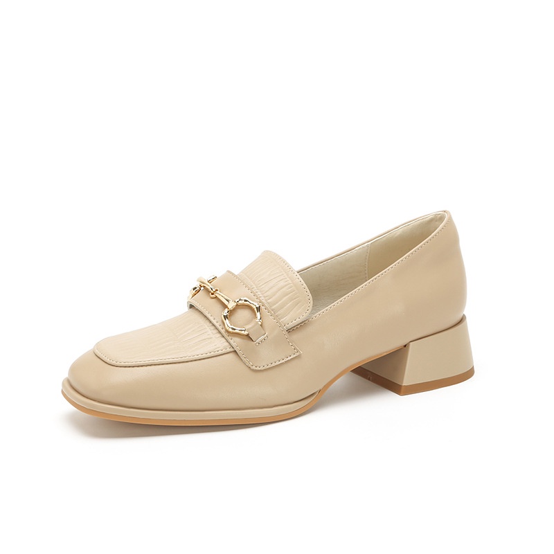 Giày Cao Gót Da Đế Dày Phong Cách Hàn Quốc Cho Nữ