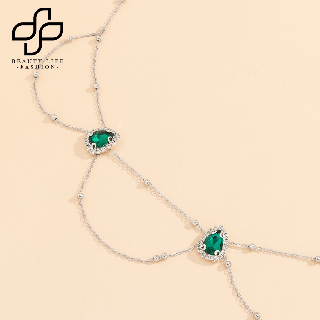 1 Bộ Dây Đeo Hông Đính Đá Hình Giọt Nước Trang Trí Thời Trang