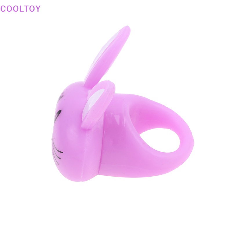Cooltoy Nhẫn Nhựa Hình Thỏ Hoạt Hình Có Đèn Phát Sáng Dành Cho Trẻ Em