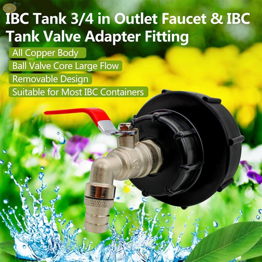 【VARSTR】Reliable IBC Adapter for Rainwater Tank with S100x8 and S60XCoarse Thread 3/4" Ball Valve Outlet Valve