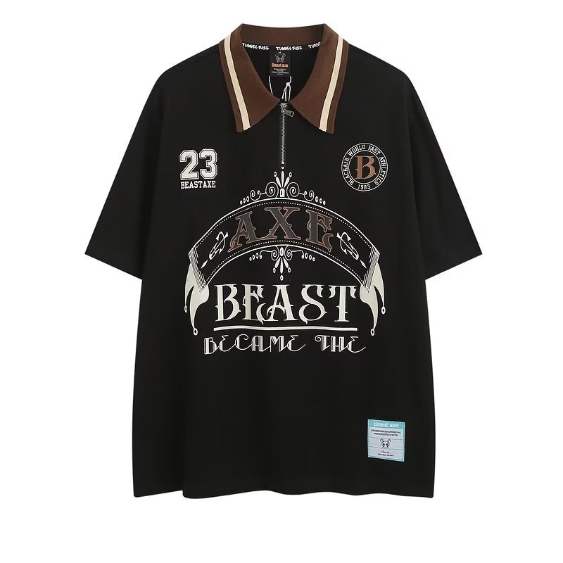 Áo Thun POLO Tay Ngắn Phong Cách Đường Phố Mỹ Thời Trang Mới 2023 Dành Cho Cặp Đôi