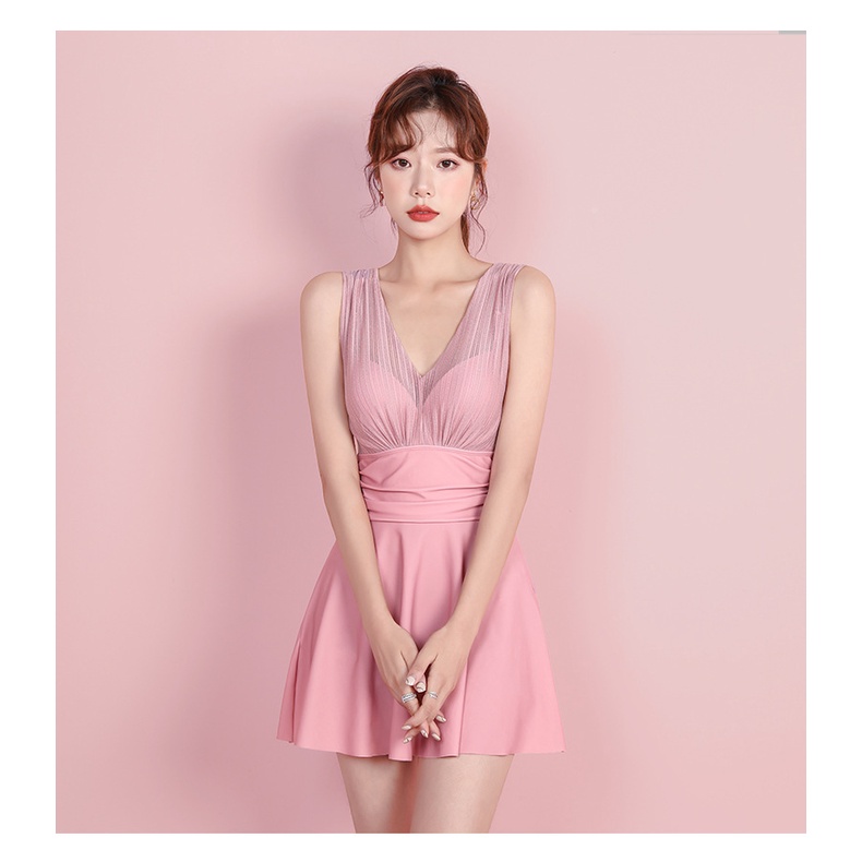 Bộ Đồ Bơi Một Mảnh Ôm Bụng Màu Trơn Cỡ Lớn Thời Trang Mùa Hè Quyến Rũ Cho Nữ