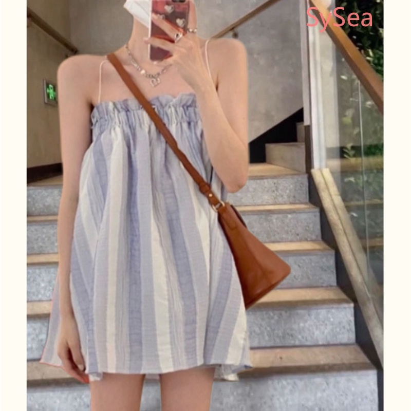 Áo Hai Dây Dáng Rộng Thời Trang Mùa Hè Pháp Cho Nữ