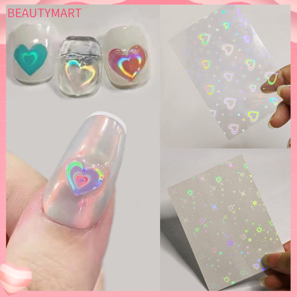 Miếng Dán Trang Trí Móng Tay Hình Trái Tim DIY
