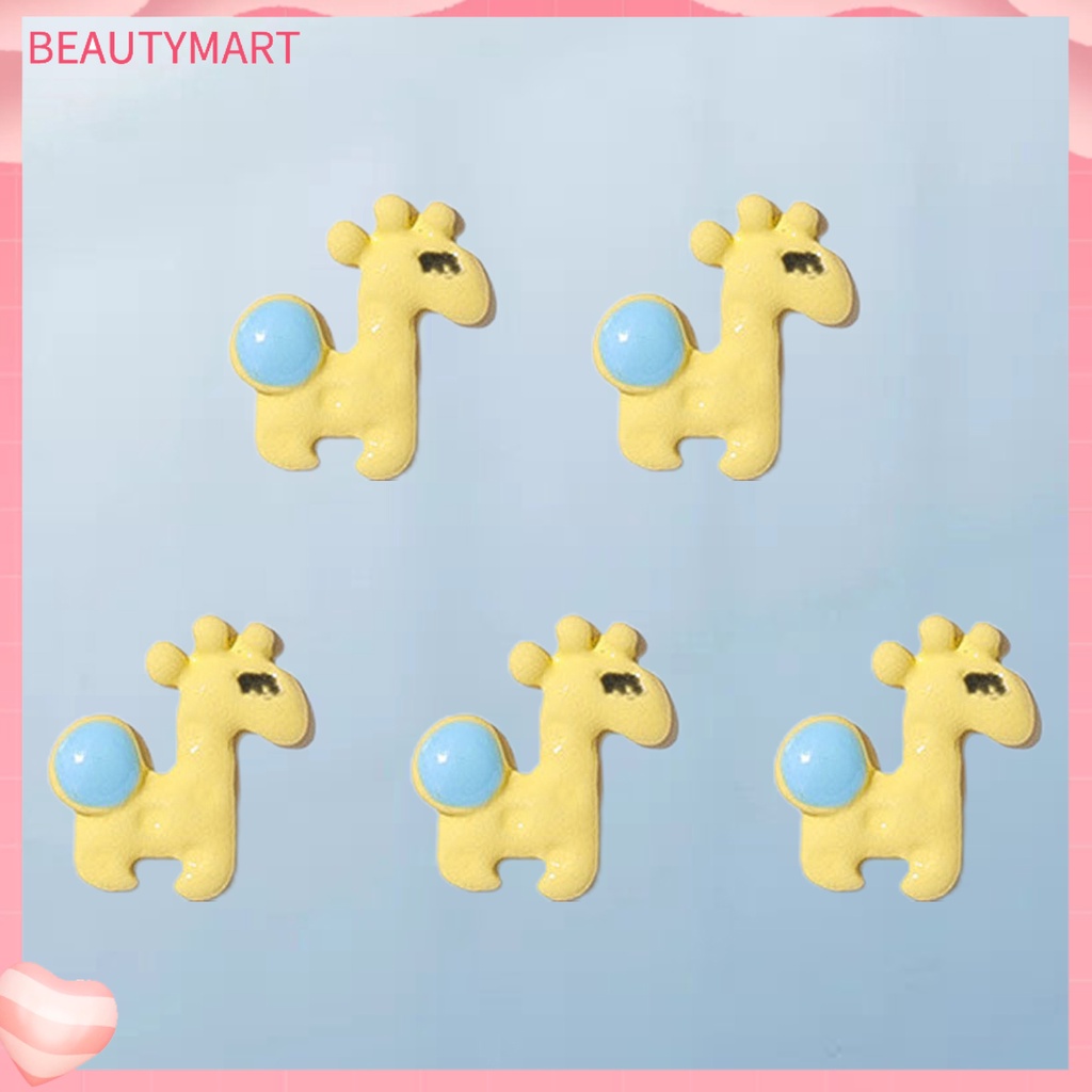 Bộ 5 Phụ Kiện Trang Trí Móng Tay Bằng Nhựa Hình Động Vật Hoạt Hình Dễ Thương