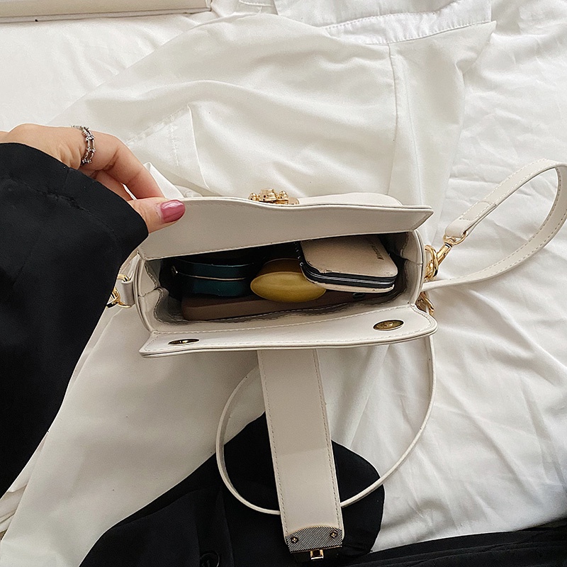 Túi Đeo Vai Nắp Lật Có Khóa Kiểu Yên Ngựa retro Đơn Giản Cho Nữ