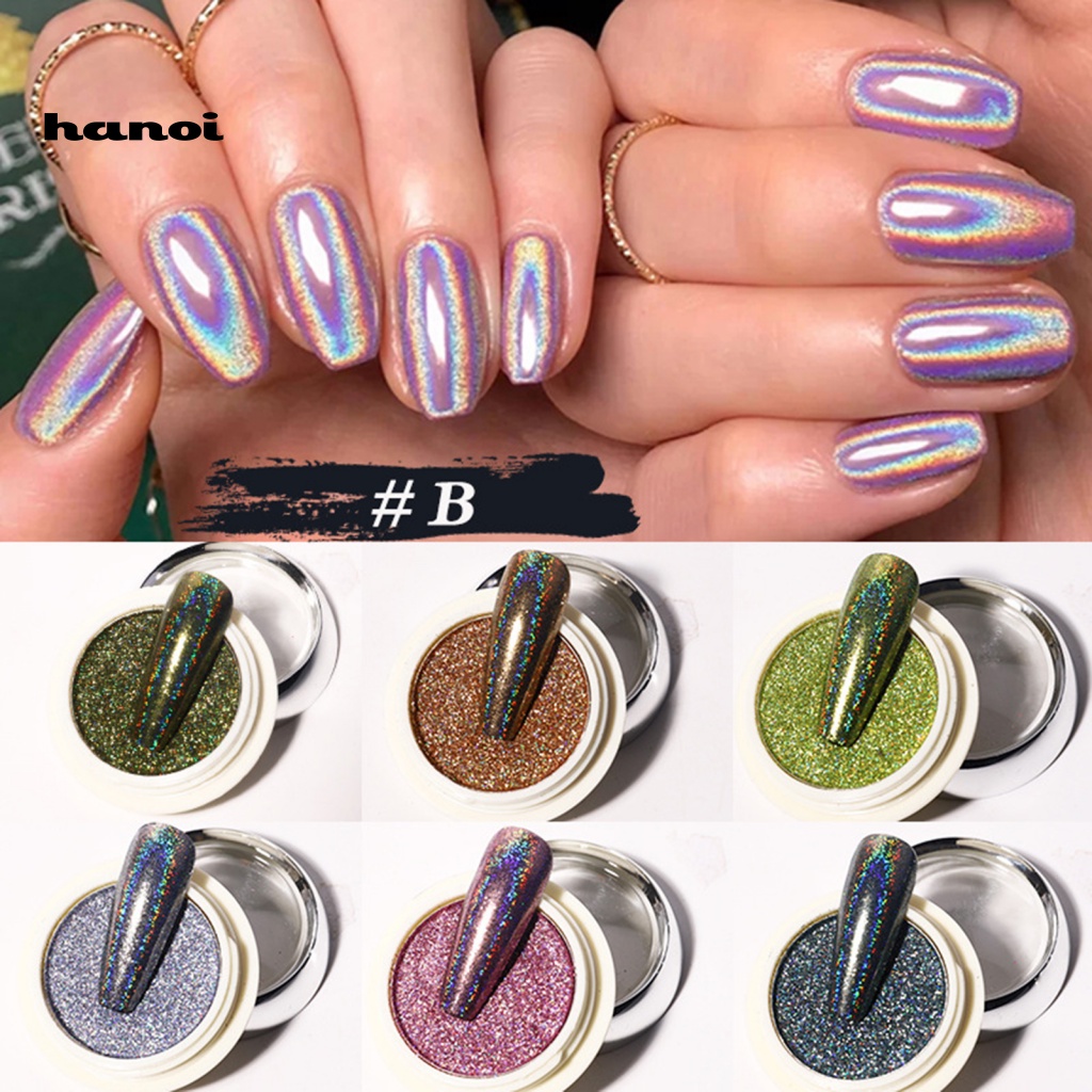 Set 6 Hộp Bột Tráng Gương Mạ Điện Dùng Để Trang Trí Móng Nghệ Thuật