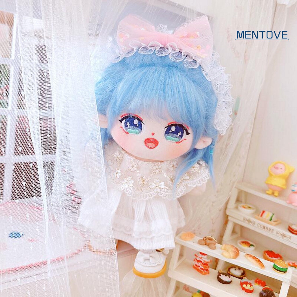 1 Bộ Quần Áo Búp Bê 20cm Bằng Vải Cotton Và Băng Đô Nơ Dễ Thương