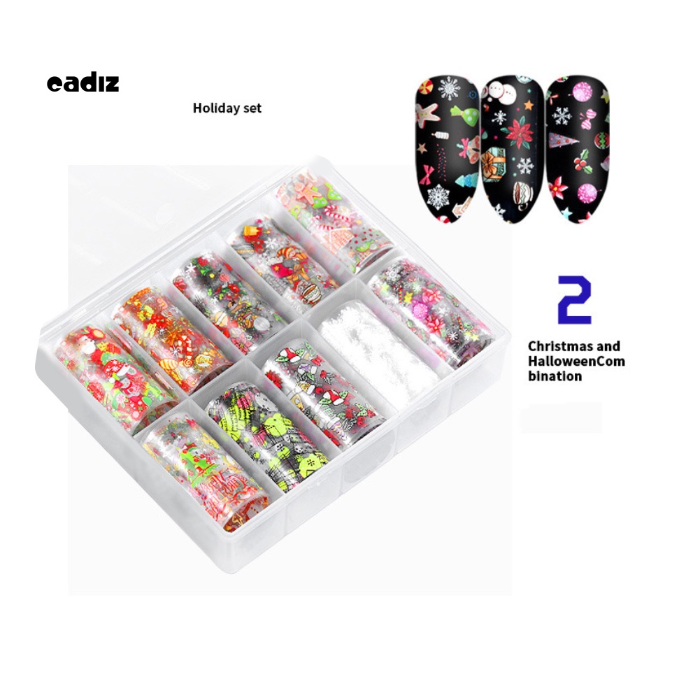 Hộp Sticker 10 Ngăn Hình Bí Ngô Trang Trí Móng Tay