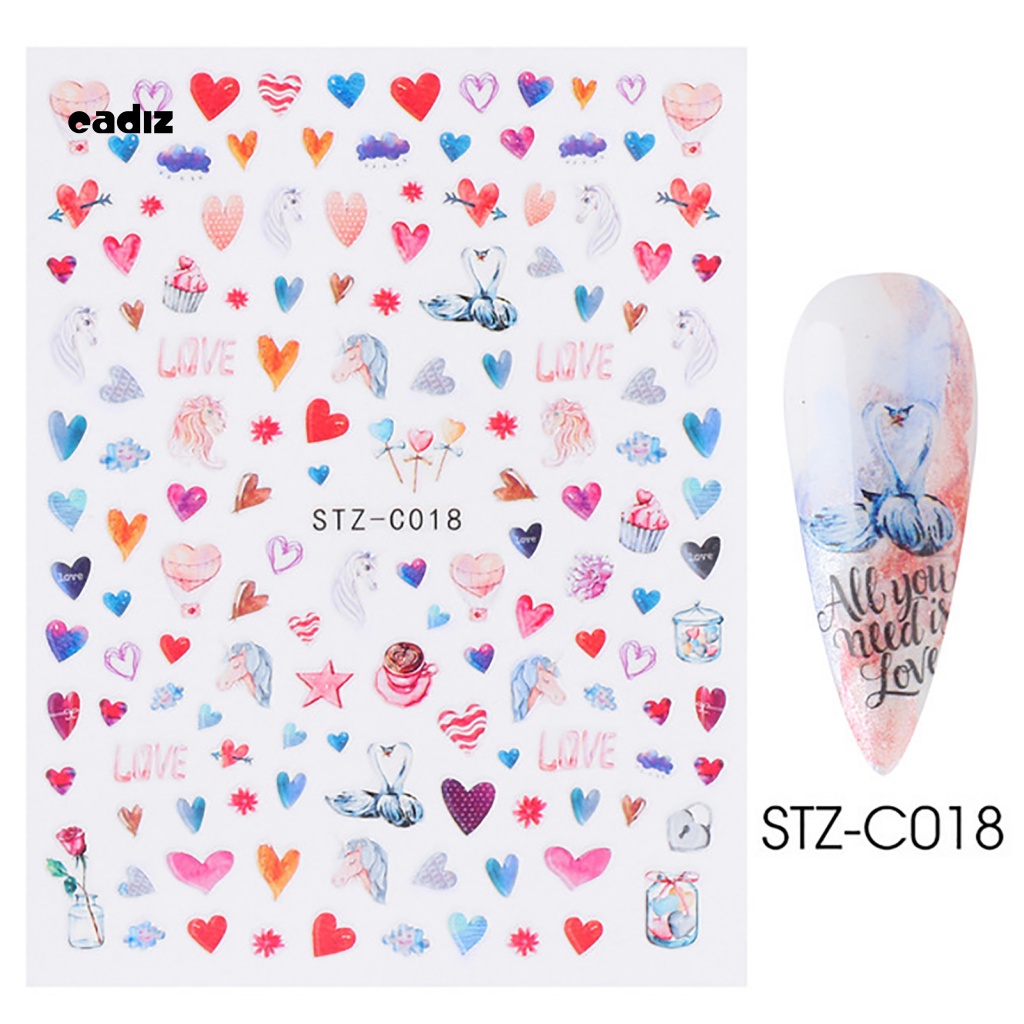 Miếng Dán Móng Tay Hình Trái Tim Dễ Thương Cho Cặp Đôi