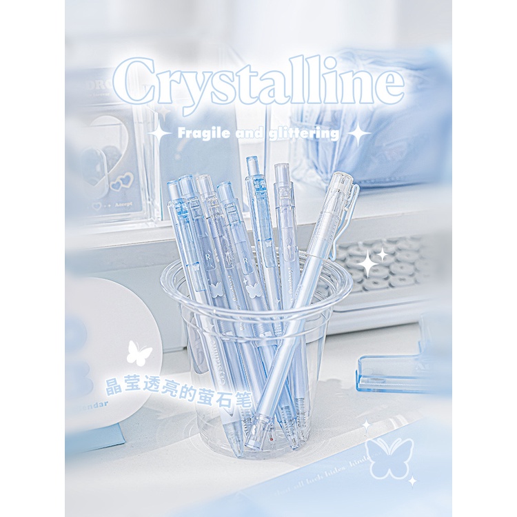 Đĩa Cdaily Cdaily Chất Lượng|Set 4 Bút Bi Trong Suốt Ngòi 0.5mm / 0.38mm