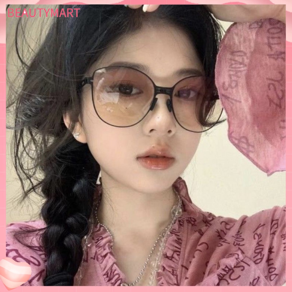 Kính Mát Gọng Kim Loại Tròng Màu Sắc Gradient Chống Tia UV400 Cho Nữ