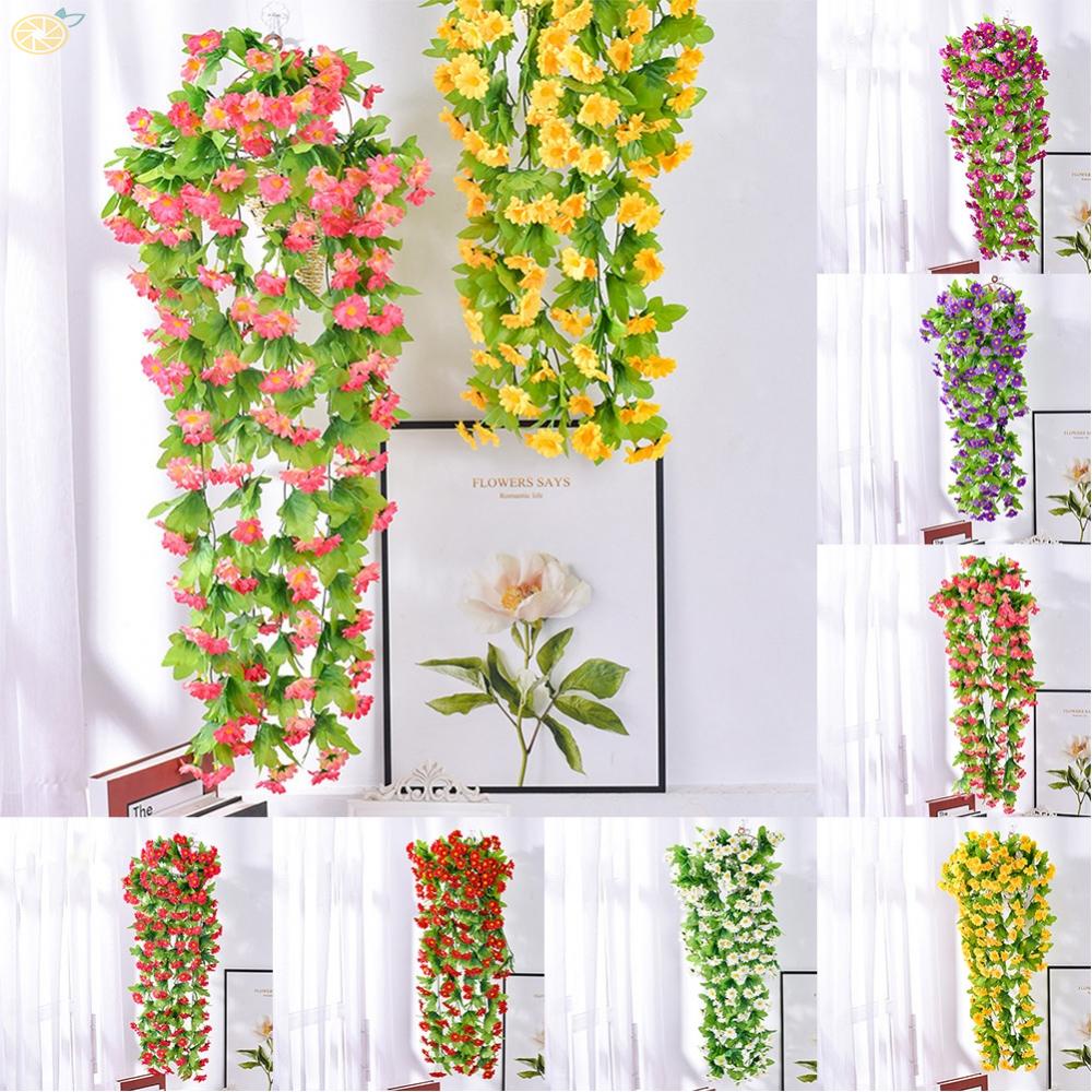【VARSTR】Realistic Artificial Hanging Flower Vine for Home Decor Silk &amp; Plastic (Chrysanthemum)